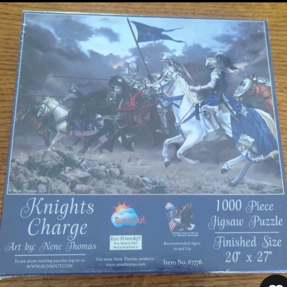 SunsOut- Knights Charge Jigsaw Puzzle 1000 piece NEW Made in USA - 20” X 27”